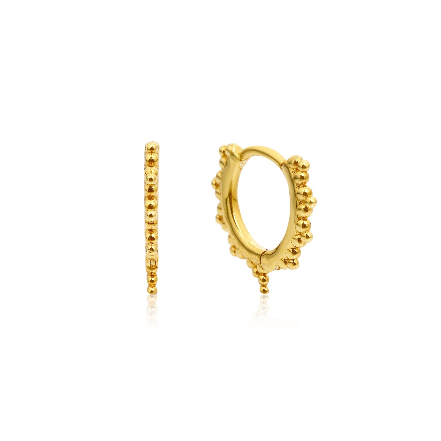 Minimal ve Modern Boncuk Detaylı Halka Küpe