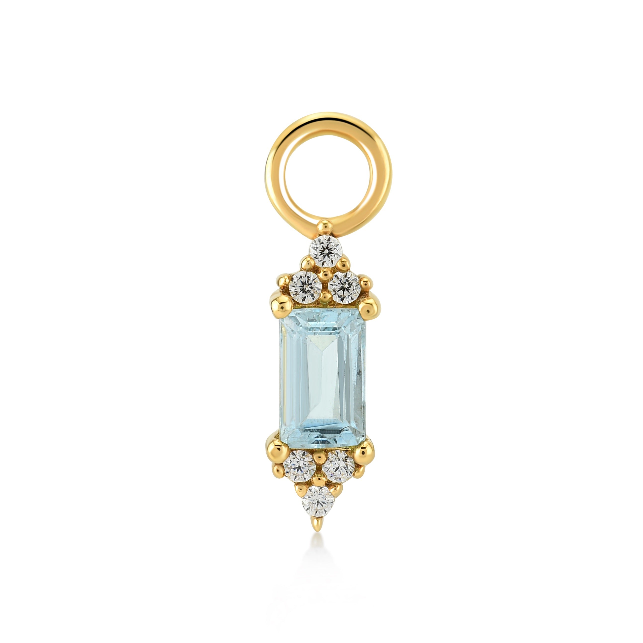 Aquamarin ve Pırlanta Işıltılı Charm