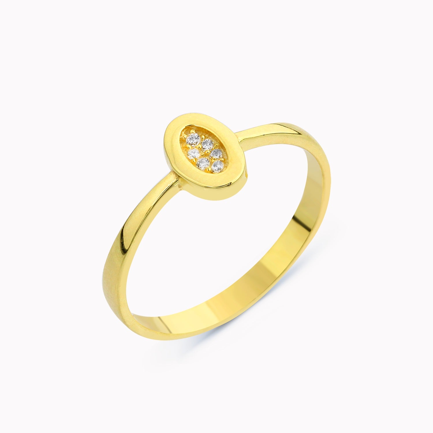 Oval Taşlı Minimal Yüzük