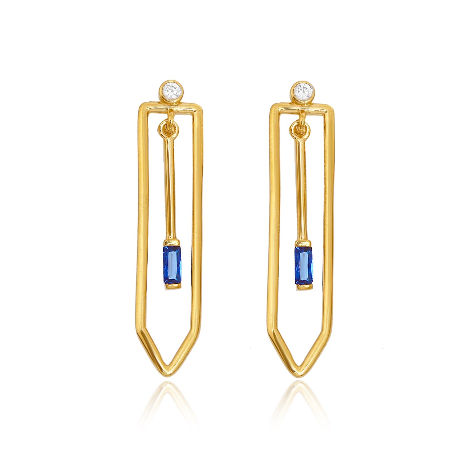 Safir Geometri Küpe