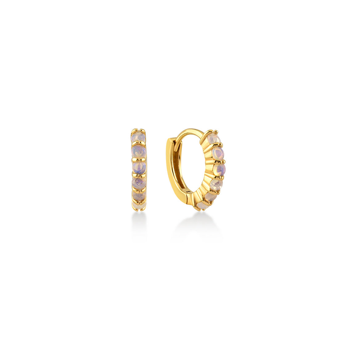 Opal Işıltılı Altın Küpe