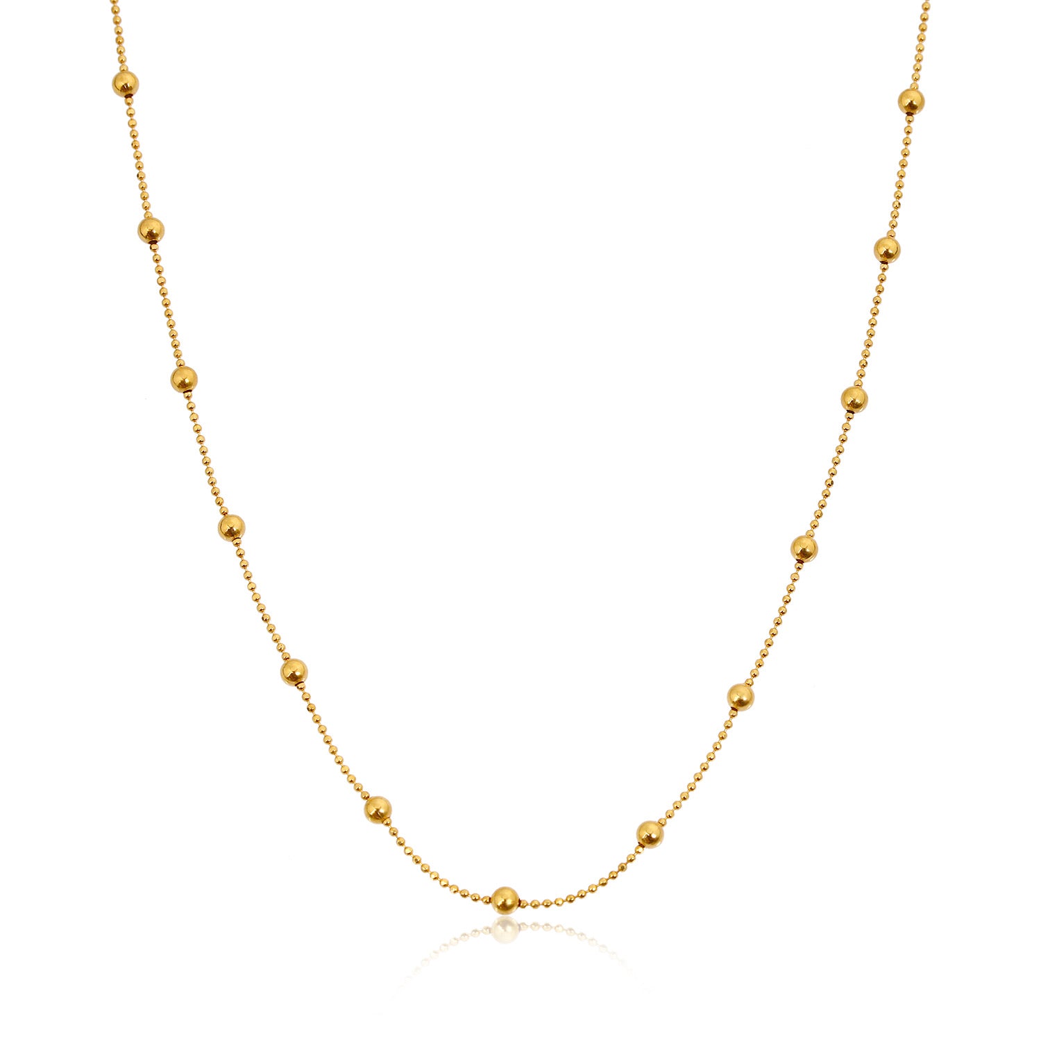 Altın Kaplama Minimalist Top Zincir Kolye